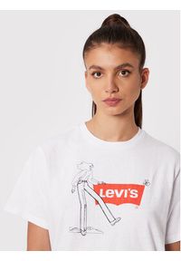 Levi's® T-Shirt Graphic Jet A0345-0032 Biały Loose Fit. Kolor: biały. Materiał: bawełna
