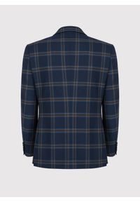 Pako Lorente - PAKO LORENTE – Granatowa marynarka garniturowa w kratę. Kolor: niebieski. Materiał: wełna. Styl: boho #4