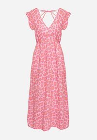 Born2be - Różowa Bawełniana Sukienka Boho Wiązana z Tyłu Brynivia. Okazja: na spacer, na co dzień. Kolor: różowy. Materiał: bawełna. Długość rękawa: krótki rękaw. Typ sukienki: proste. Styl: boho #3