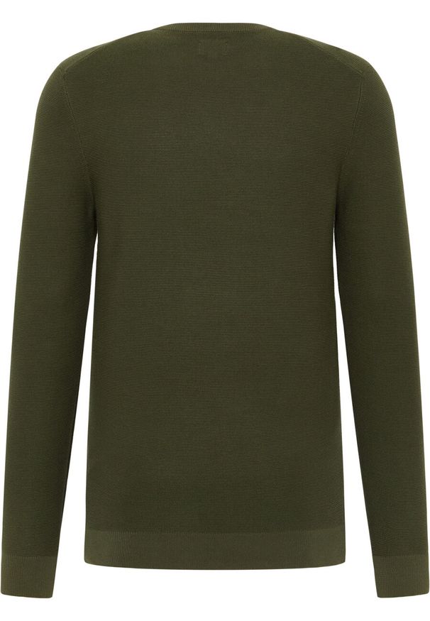 Mustang - MUSTANG ELLIOT MĘSKI SWETER LOGO ELEGANCKI RIFLE GREEN 1015472 6514. Styl: elegancki