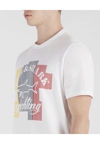 PAUL & SHARK - Biały t-shirt z nadrukiem. Kolor: biały. Materiał: bawełna. Wzór: nadruk. Styl: klasyczny, sportowy #4