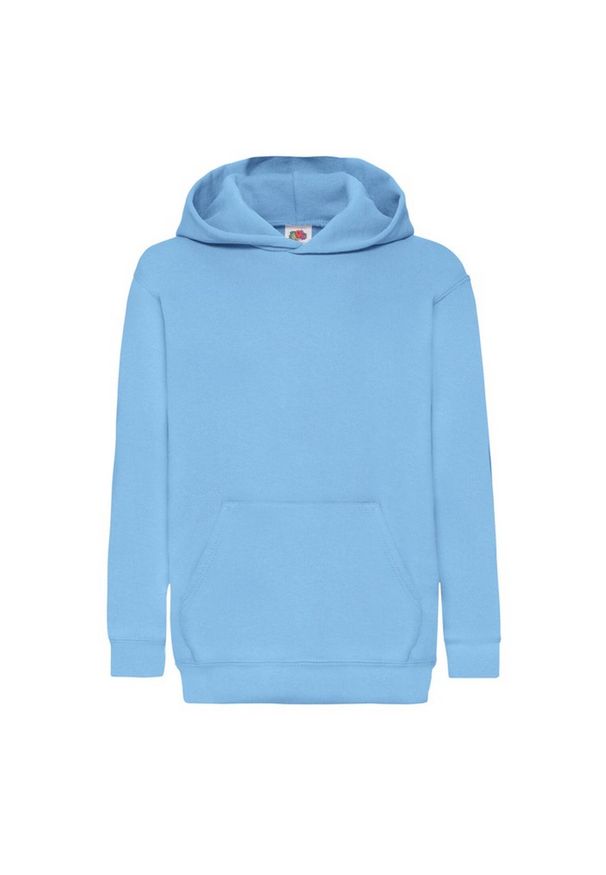 FRUIT OF THE LOOM - Bluza Z Kapturem Dla Dzieci. Typ kołnierza: kaptur. Kolor: niebieski