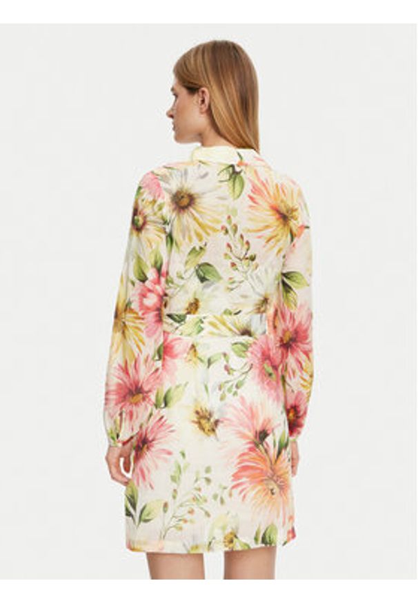 Guess Sukienka koszulowa W5GK65 WH6C0 Kolorowy Regular Fit. Materiał: bawełna, len. Wzór: kolorowy. Typ sukienki: koszulowe