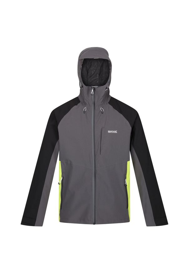 Regatta - Męska Kurtka Przeciwdeszczowa Britedale LED. Kolor: wielokolorowy, szary, czarny. Sport: turystyka piesza