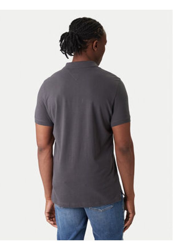 Tommy Jeans Polo DM0DM20676 Szary Slim Fit. Typ kołnierza: polo. Kolor: szary. Materiał: bawełna