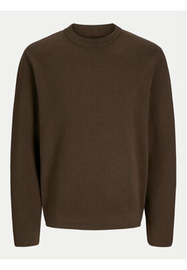 Jack & Jones Sweter Milano 12259666 Beżowy Relaxed Fit. Kolor: beżowy. Materiał: bawełna