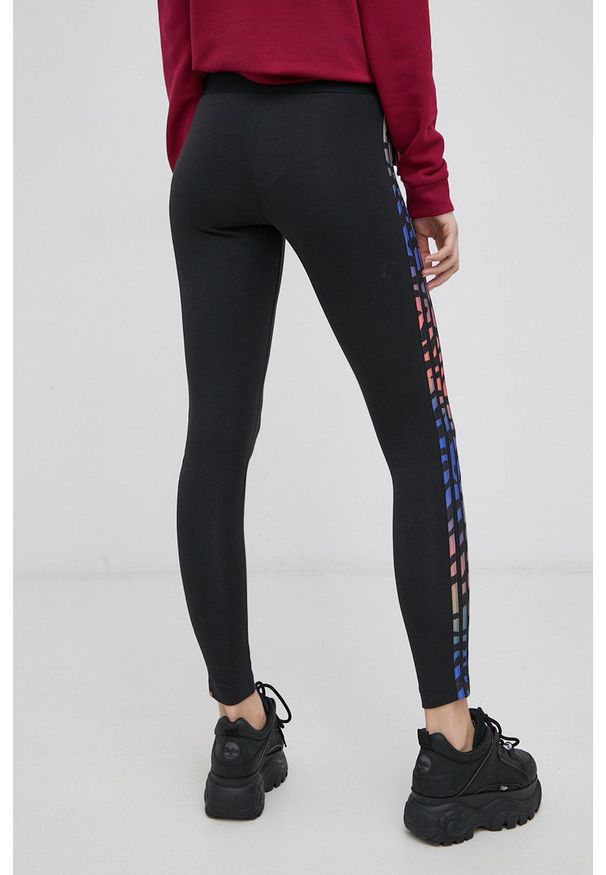 Adidas - adidas - Legginsy HE7017. Kolor: czarny. Materiał: bawełna. Wzór: nadruk