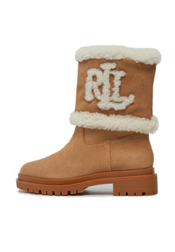 Lauren Ralph Lauren - LAUREN RALPH LAUREN Botki 802915440001 Brązowy. Kolor: brązowy. Materiał: zamsz, skóra