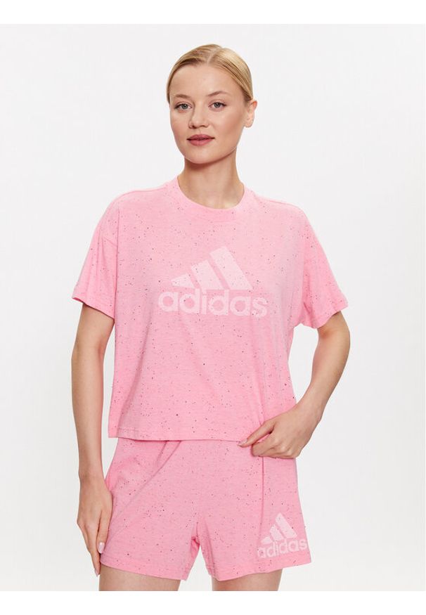 Adidas - adidas T-Shirt Future Icons Winners T-Shirt IC0496 Różowy Loose Fit. Kolor: różowy. Materiał: syntetyk