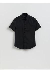 Reserved - Bawełniana koszula slim fit - czarny. Kolor: czarny. Materiał: bawełna #1