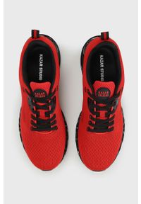 Kazar Studio - Buty. Nosek buta: okrągły. Zapięcie: sznurówki. Kolor: czerwony. Materiał: syntetyk, materiał. Szerokość cholewki: normalna #4