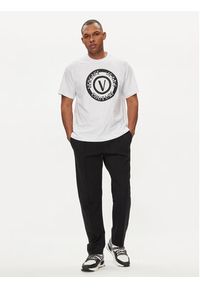 Versace Jeans Couture T-Shirt 76GAHT06 Biały Regular Fit. Kolor: biały. Materiał: bawełna #3