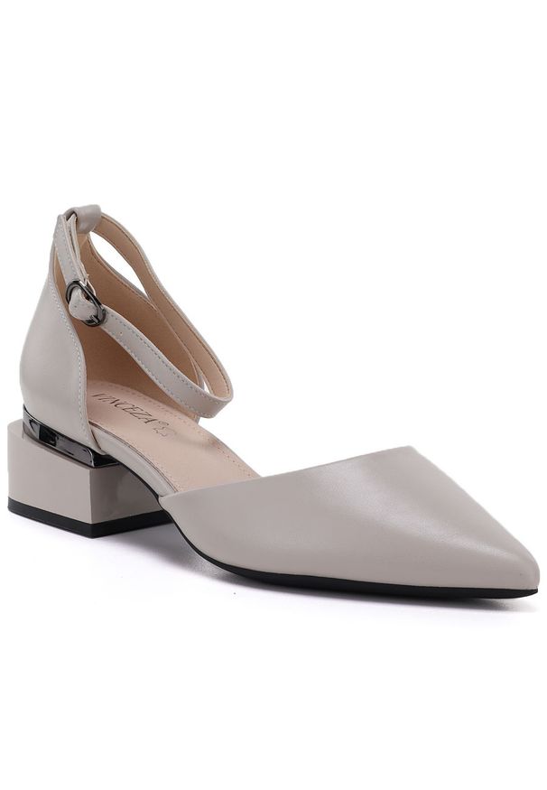 Czółenka damskie na klocku z paskiem beżowe Vinceza 62278. Zapięcie: pasek. Kolor: beżowy. Materiał: skóra ekologiczna. Styl: elegancki