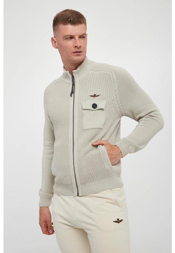 Aeronautica Militare - Sweter męski zapinany na zamek AERONAUTICA MILITARE