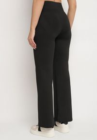 Born2be - Czarne Legginsy Dzwony z Wysokim Stanem i Szeroką Gumką w Talii Idoreia. Okazja: na co dzień. Stan: podwyższony. Kolor: czarny. Styl: casual, elegancki #4