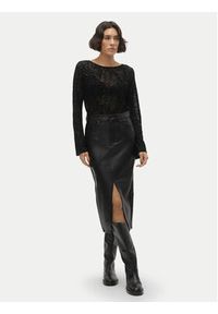 Vero Moda Spódnica z imitacji skóry Veri 10311707 Czarny Regular Fit. Kolor: czarny. Materiał: skóra #3