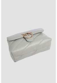 Pinko - PINKO Szara listonoszka damska Love Puff Classic. Kolor: szary. Materiał: pikowane. Styl: elegancki #6