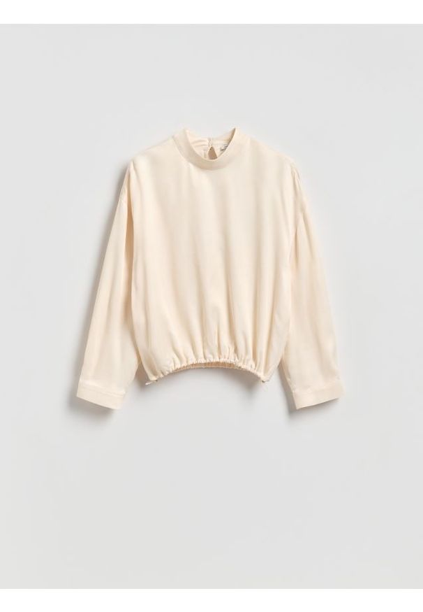 Reserved - Wiskozowa bluzka - kremowy. Kolor: kremowy. Materiał: wiskoza