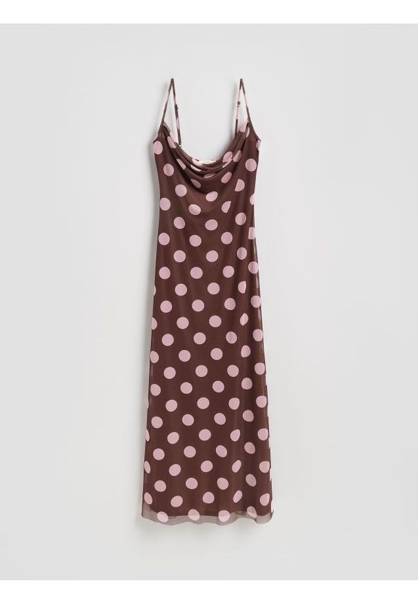 Reserved - Sukienka w groszki - wielobarwny. Materiał: dzianina. Wzór: grochy. Typ sukienki: proste