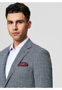 Pako Lorente - PAKO LORENTE – Granatowa marynarka w pepitkę. Kolor: niebieski, beżowy. Materiał: poliester, bawełna #7