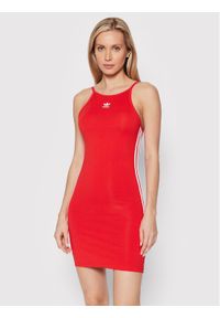 Adidas - adidas Sukienka letnia adicolor Classics HC2037 Czerwony Slim Fit. Kolor: czerwony. Materiał: bawełna. Sezon: lato #1