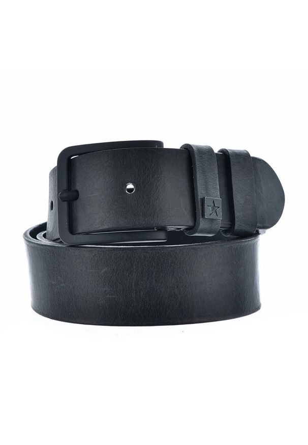 Big Star Accessories - Pasek męski Big Star, minimalistyczny fason z matowym wykończeniem solidna metalowa klamra o prostokątnym kształcie, czarny, JJ675053. Kolor: czarny. Materiał: skóra, materiał, jeans. Wzór: aplikacja. Styl: casual, elegancki, klasyczny