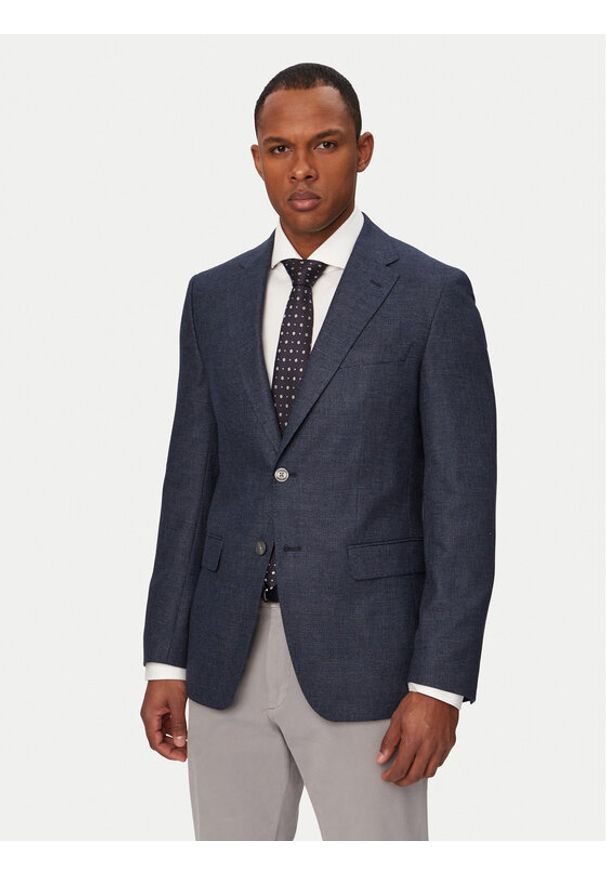 BOSS Marynarka Hutson 50561859 Granatowy Regular Fit. Kolor: niebieski. Materiał: syntetyk