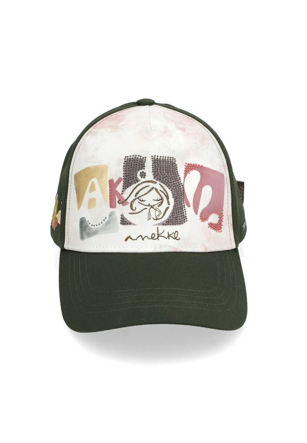 Czapka z daszkiem damska Anekke, wykonana z materiału tekstylnego z regulowanym zapięciem z tyłu, czarne, 42471-011. Kolor: zielony. Materiał: materiał. Styl: elegancki, casual, klasyczny, sportowy