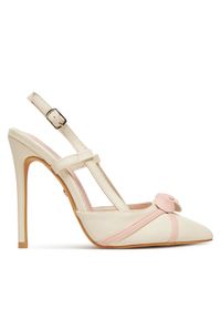DeeZee Szpilki HT92831-166 Écru. Materiał: skóra. Obcas: na szpilce