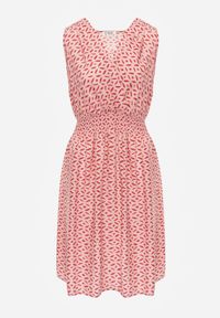 Renee - Różowa Kopertowa Sukienka z Wiskozy bez Rękawów z Gumkami w Talii Ciceru. Kolor: różowy. Materiał: wiskoza. Długość rękawa: bez rękawów. Sezon: wiosna, lato. Typ sukienki: kopertowe #6