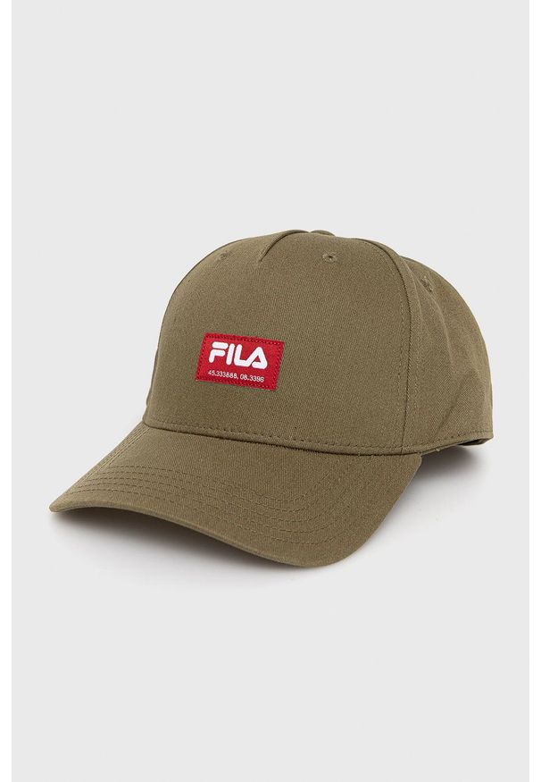 Fila czapka kolor zielony z aplikacją. Kolor: zielony. Wzór: aplikacja