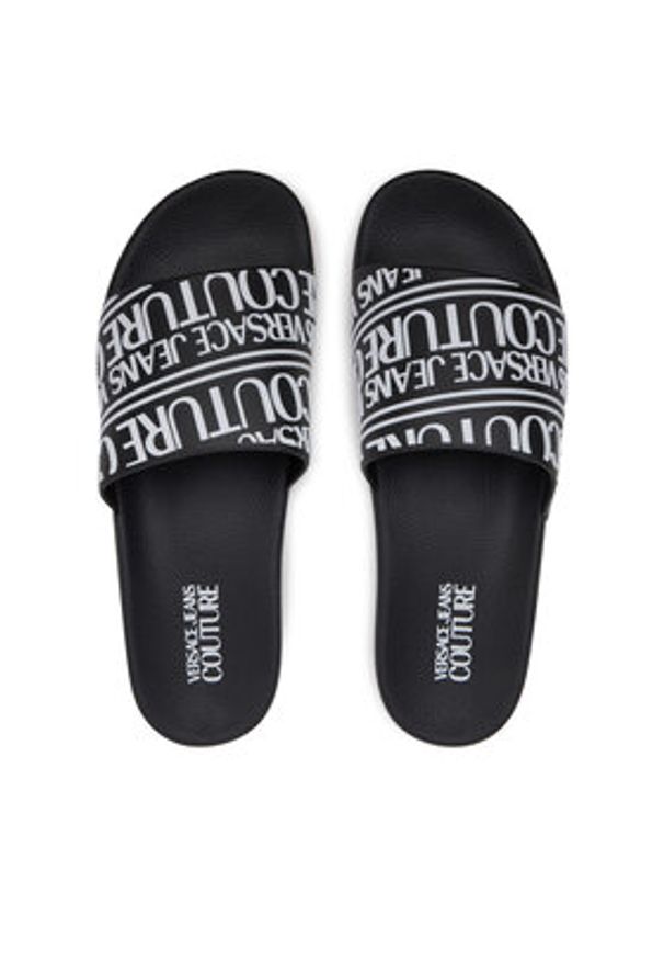 Versace Jeans Couture Klapki 78YA3SQ1 Czarny. Kolor: czarny. Materiał: syntetyk