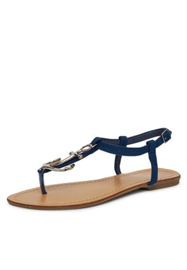 DeeZee Sandały F103-123 Granatowy. Kolor: niebieski. Materiał: materiał