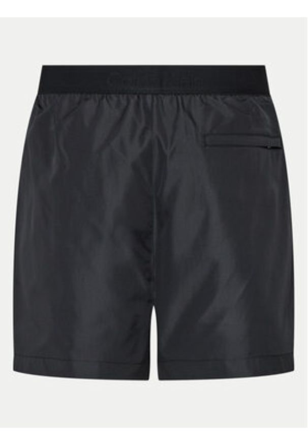 Calvin Klein Swimwear Szorty kąpielowe KM0KM01084 Czarny Slim Fit. Kolor: czarny. Materiał: syntetyk