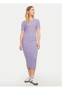 JJXX Sukienka dzianinowa Ellie 12254342 Fioletowy Slim Fit. Kolor: fioletowy. Materiał: wiskoza