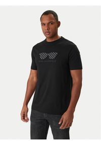 Karl Lagerfeld - KARL LAGERFELD T-Shirt 755070 561252 Czarny Regular Fit. Typ kołnierza: dekolt w karo. Kolor: czarny. Materiał: bawełna #1