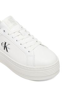 Calvin Klein Jeans Sneakersy Bold Flatf Low Lace Lth YW0YW01878 Biały. Kolor: biały. Materiał: skóra #3