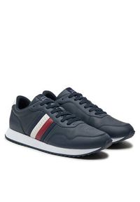 TOMMY HILFIGER - Tommy Hilfiger Sneakersy Runner Evo Lth Mix Ess FM0FM05121 Granatowy. Kolor: niebieski. Materiał: materiał