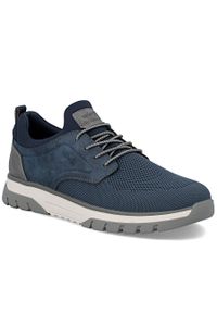 Półbuty męskie granatowe Rieker B9352-14. Kolor: niebieski. Materiał: skóra ekologiczna #1