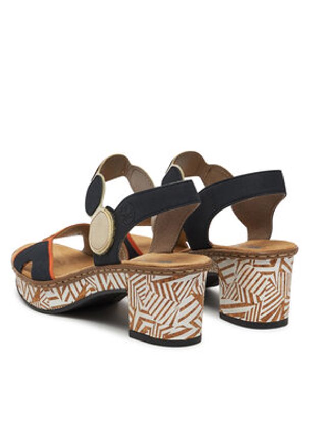 Rieker Sandały CEO-63876-90 Kolorowy. Materiał: syntetyk. Wzór: kolorowy