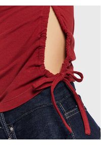 Calvin Klein Jeans Top J20J221062 Bordowy Regular Fit. Kolor: czerwony. Materiał: bawełna #4