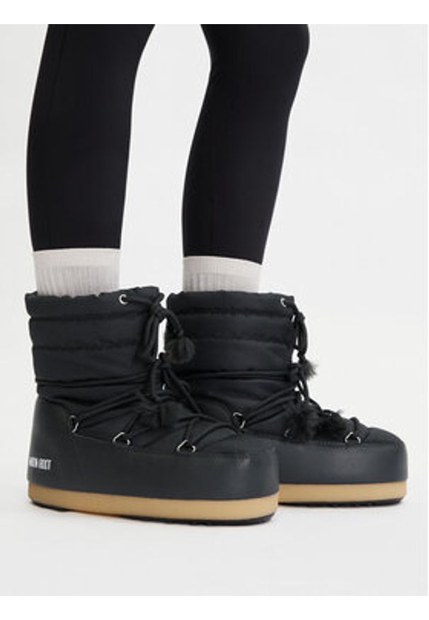 Moon Boot Śniegowce Evx Light Nylon 80D1470010 Czarny. Kolor: czarny. Materiał: skóra