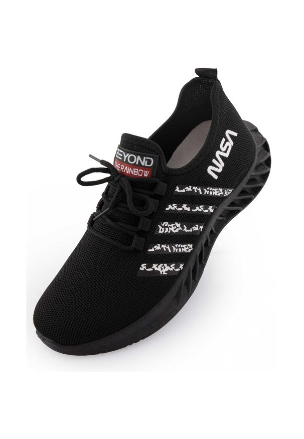 Nasa - Czarne sneakersy męskie NASA rozmiar 42 - Styl i komfort kosmiczny. Kolor: czarny. Materiał: syntetyk, materiał