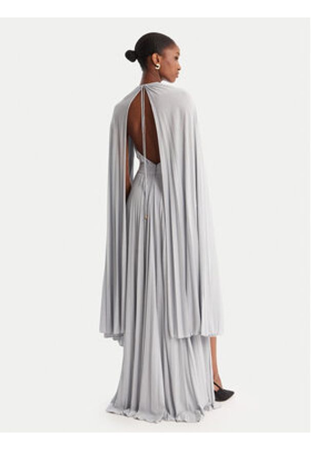 Elisabetta Franchi Sukienka wieczorowa AB-R13-51E2-V860 Srebrny Regular Fit. Kolor: srebrny. Materiał: wiskoza. Styl: wizytowy