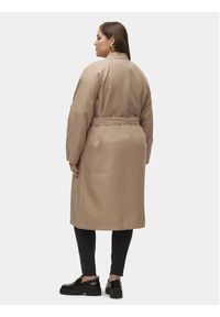 Vero Moda Curve Trencz Doreen 10307261 Beżowy Regular Fit. Kolor: beżowy. Materiał: syntetyk #5