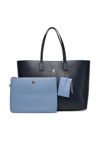 TOMMY HILFIGER - Tommy Hilfiger Torebka Th Icon AW0AW17667 Granatowy. Kolor: niebieski. Materiał: skórzane
