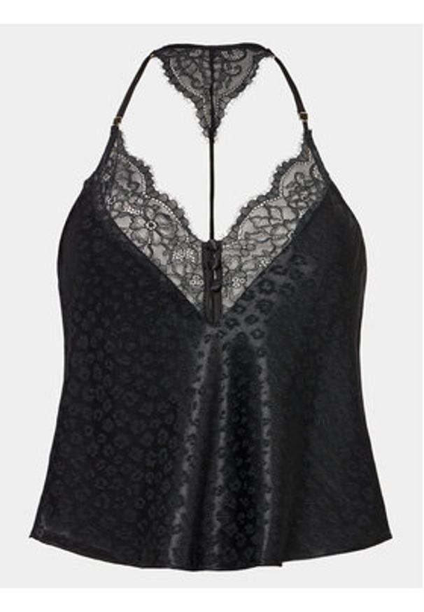 Hunkemöller Koszulka piżamowa 203223 Czarny Comfortable Fit. Kolor: czarny. Materiał: syntetyk