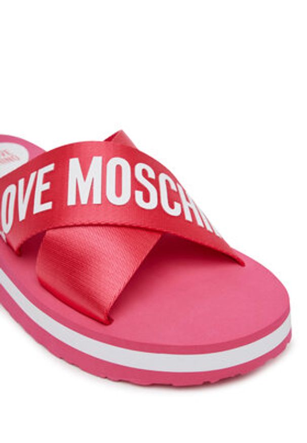 Love Moschino - LOVE MOSCHINO Klapki JA28324G0MIX3604 Różowy. Kolor: różowy. Materiał: materiał