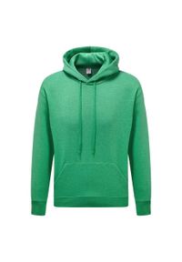 FRUIT OF THE LOOM - Bluza Z Kapturem Męska Regularny. Typ kołnierza: kaptur. Kolor: zielony. Materiał: materiał, poliester, bawełna