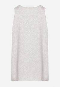 Born2be - Szara Bawełniana Koszulka Typu Tank Top Zianessa. Kolor: szary. Materiał: bawełna. Wzór: aplikacja